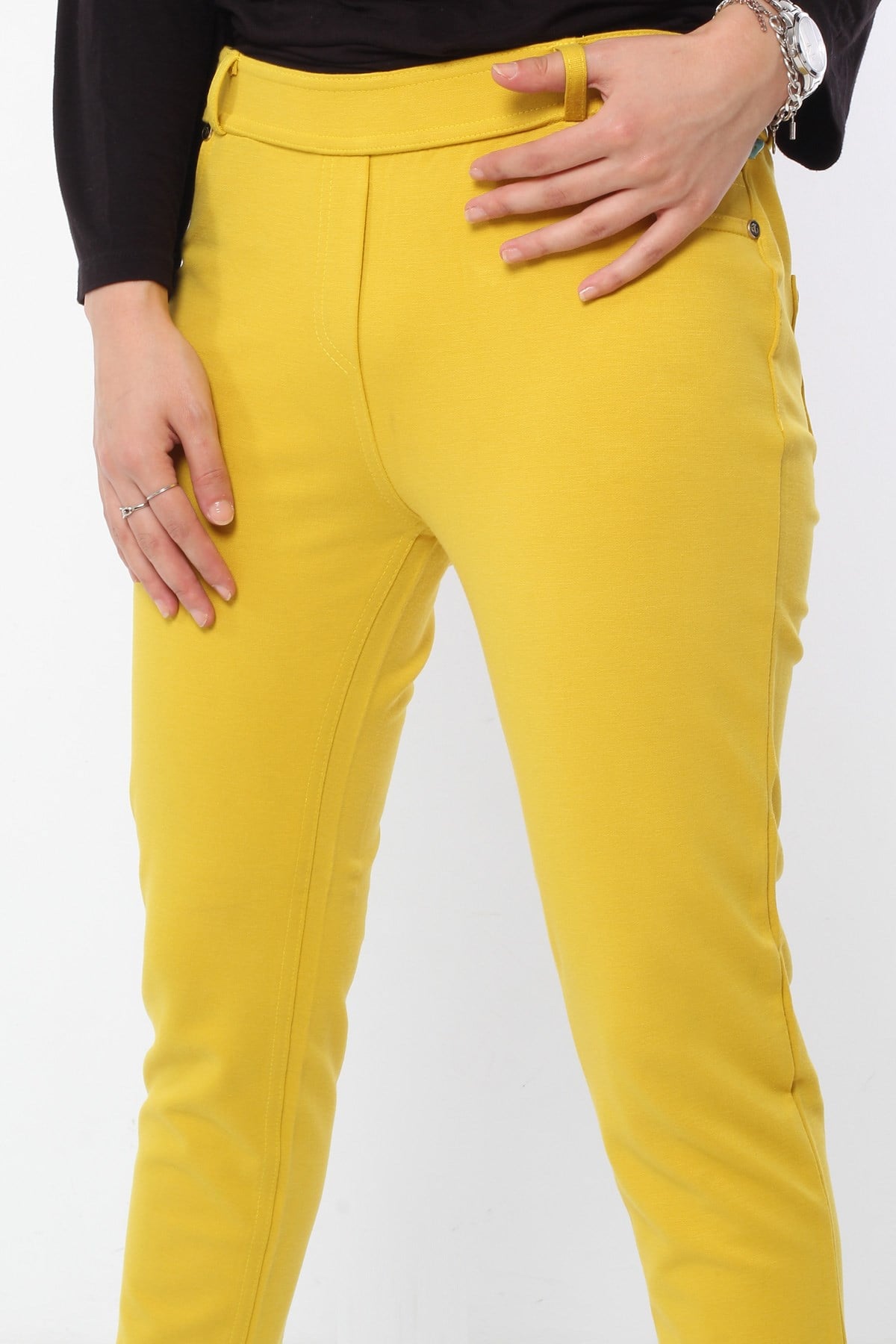 Tayt Pantolon Sarı Sarı 0444-3