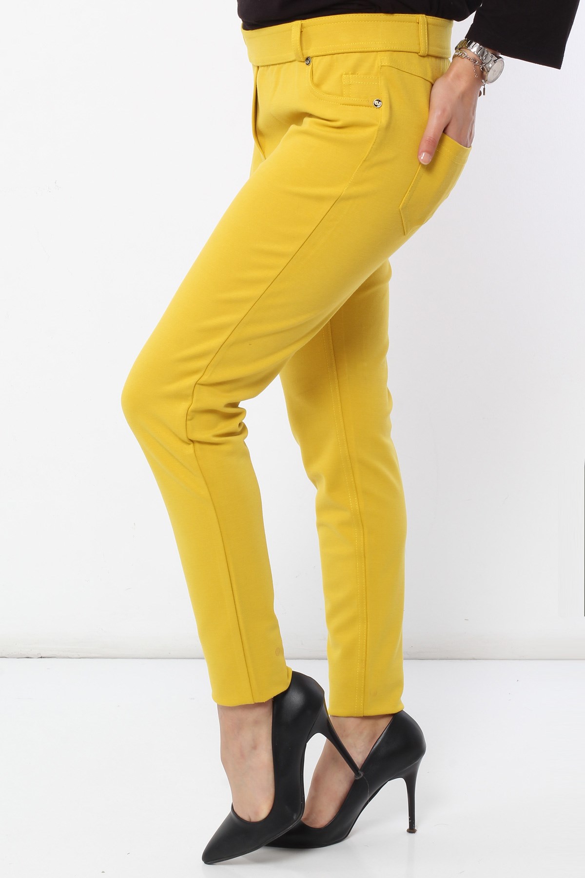 Tayt Pantolon Sarı Sarı 0444-3