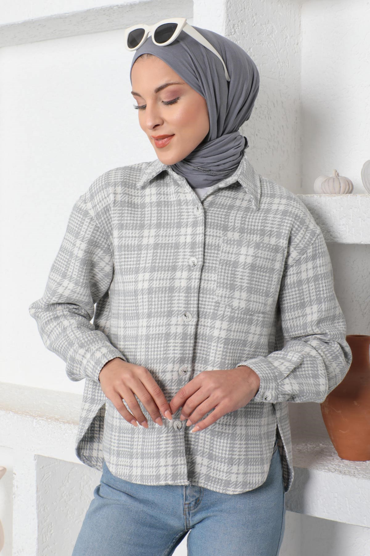 Tüvit Gömlek Gri 6055