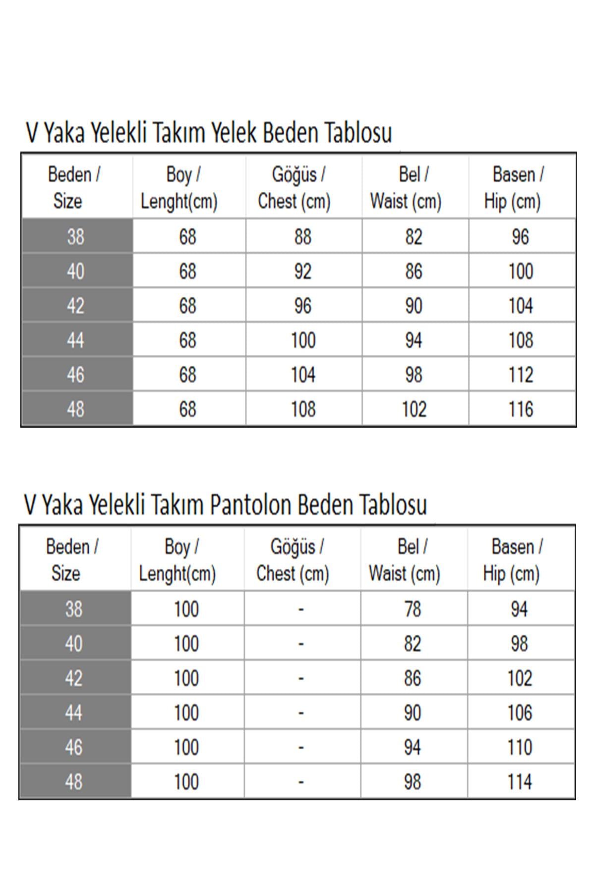 V Yaka Yelekli Takım Siyah 19254