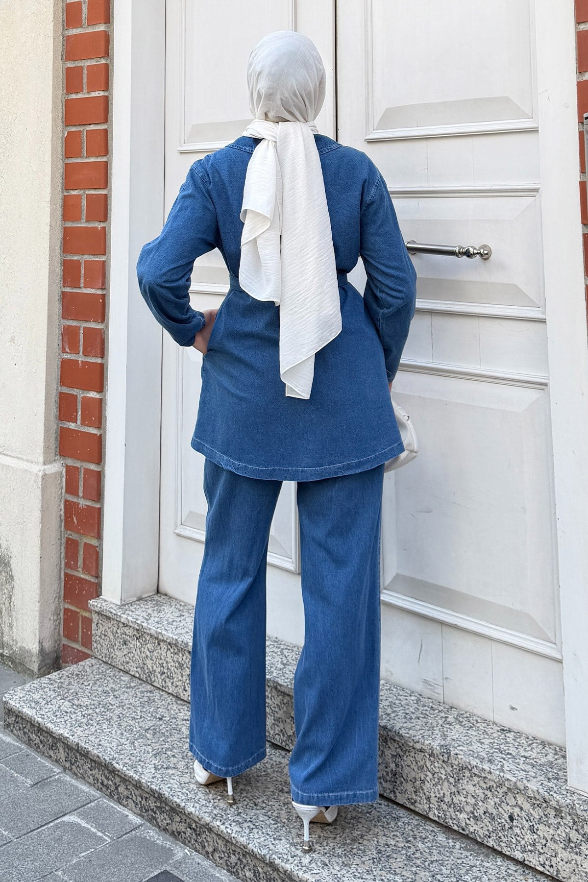 Vera Fermuarlı Denim Takım Açık Mavi 19298