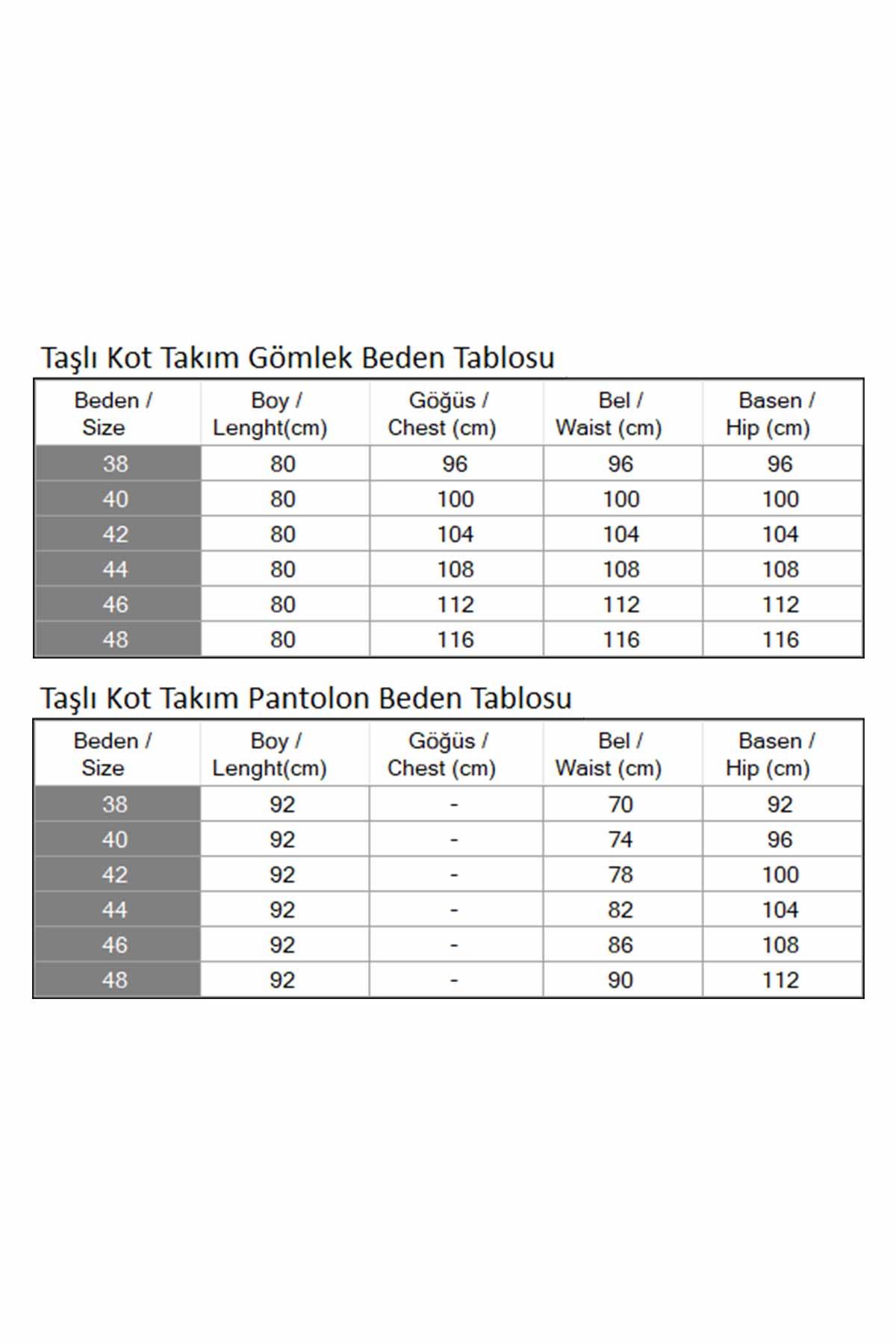 Yakası ve Omuzu Taşlı Kot Takım Koyu Kot 19186