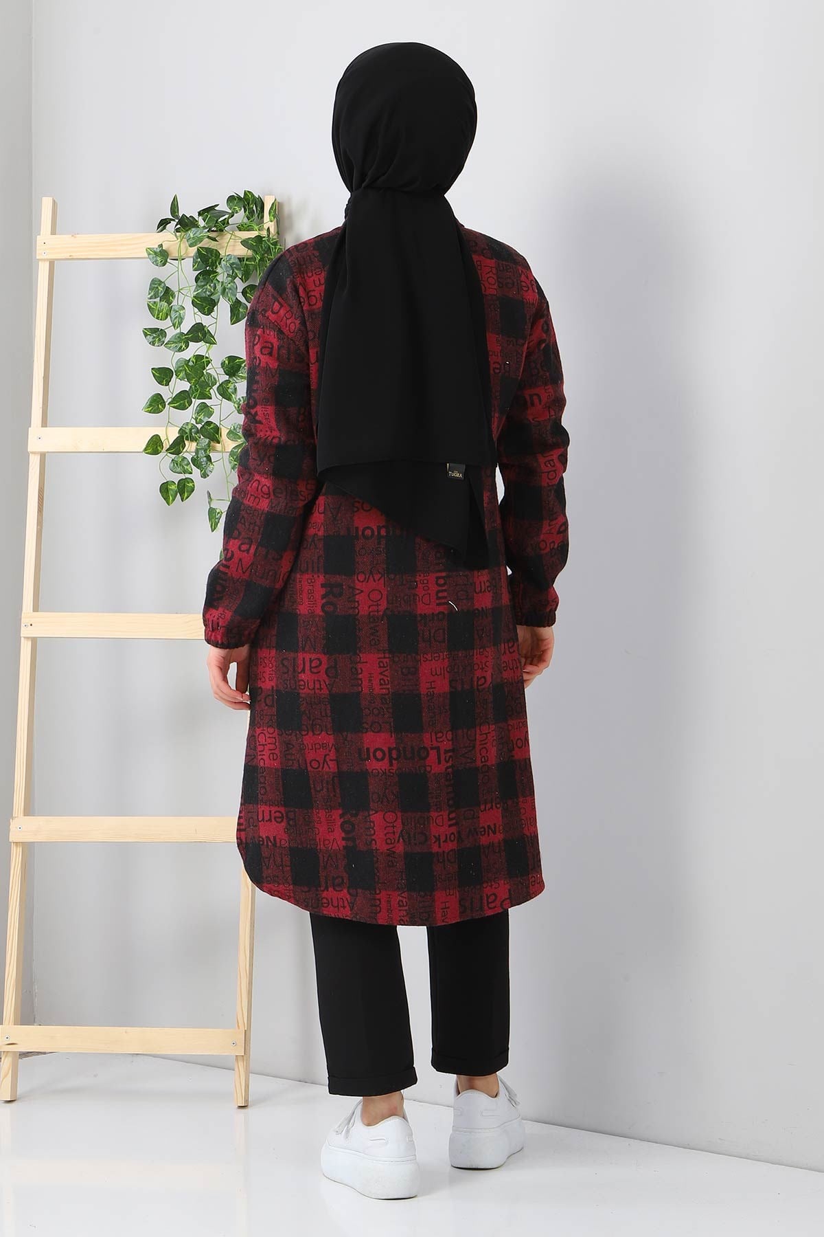 Yazı Baskılı Tunik Bordo 10548