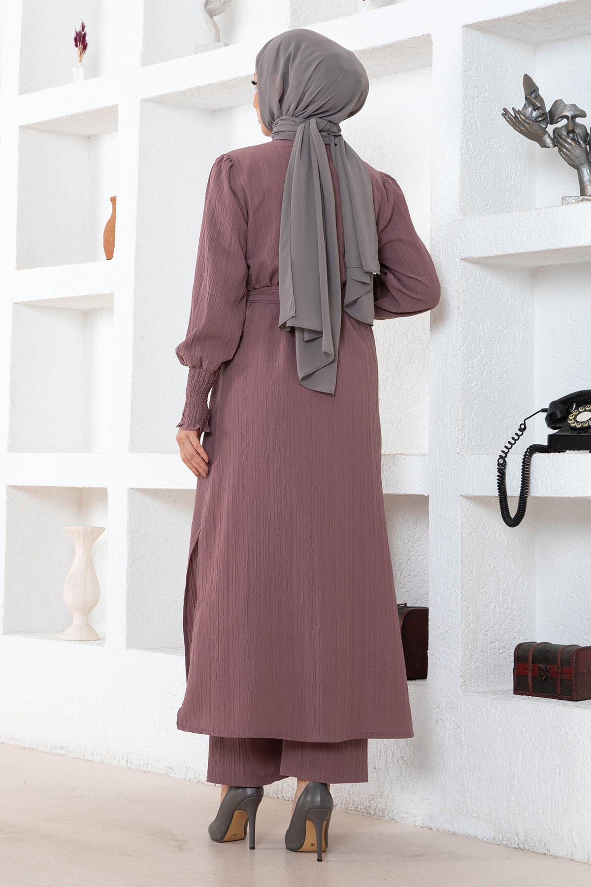 Yırtmaç Detaylı Takım Gül Kurusu Gül Kurusu MSW19233-3