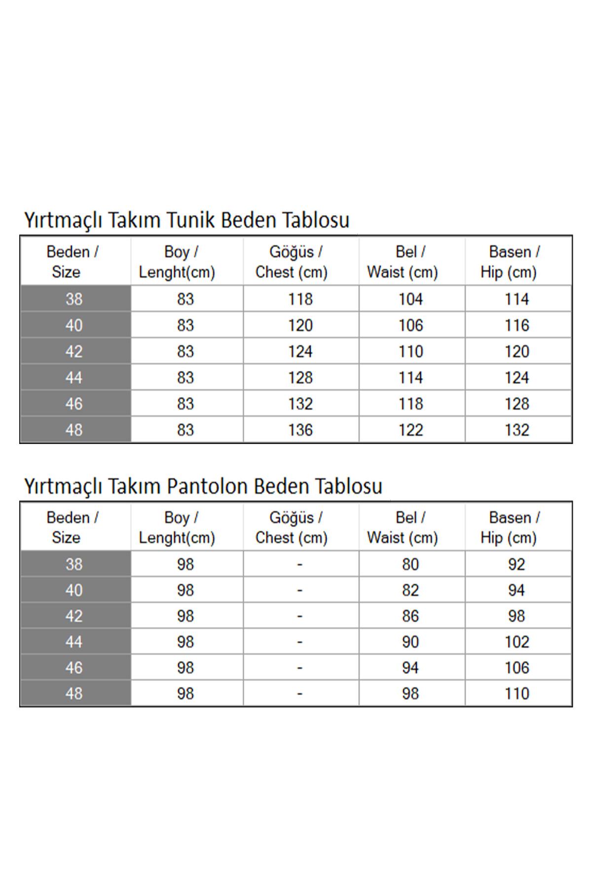 Yırtmaçlı Takım İndigo MSV19129