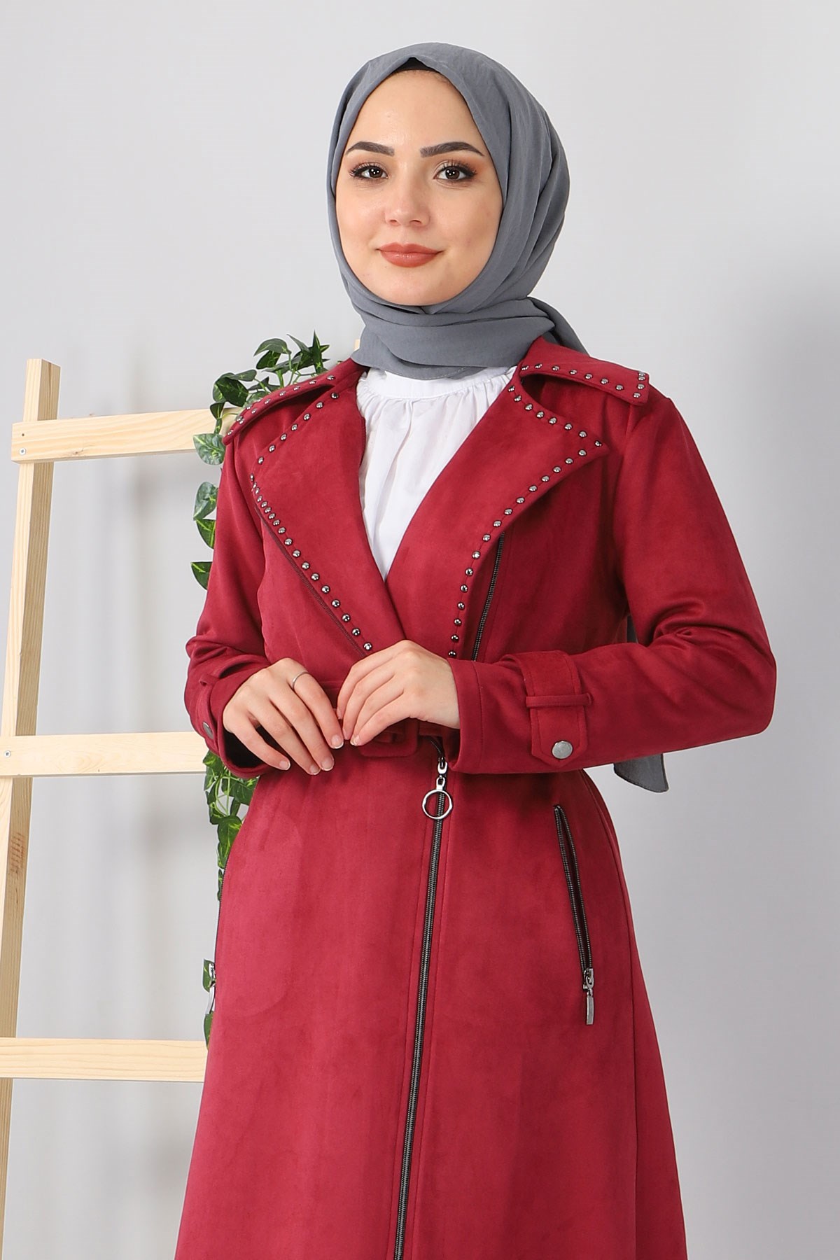 Zımba Detaylı Süet Kap Şarabi 10373