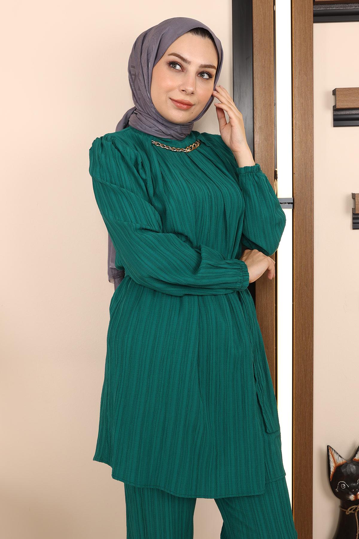 Zincir Detaylı Takım Zümrüt Zümrüt MSW19140-4