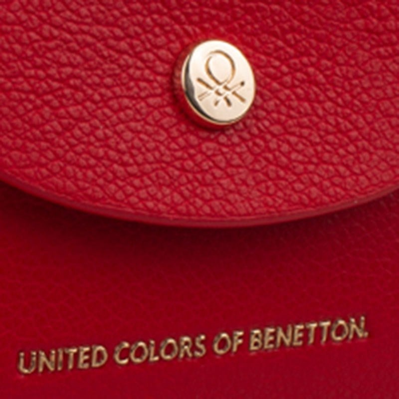 Benetton Kırmızı  Softline Kadın Kare Yumuşak Deri Cüzdan BNT 1725