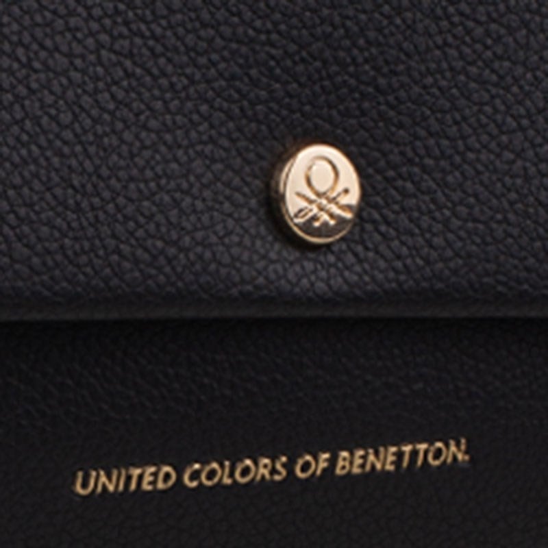 Benetton Siyah  Softline Kadın Kare Yumuşak Deri  Cüzdan BNT 1726