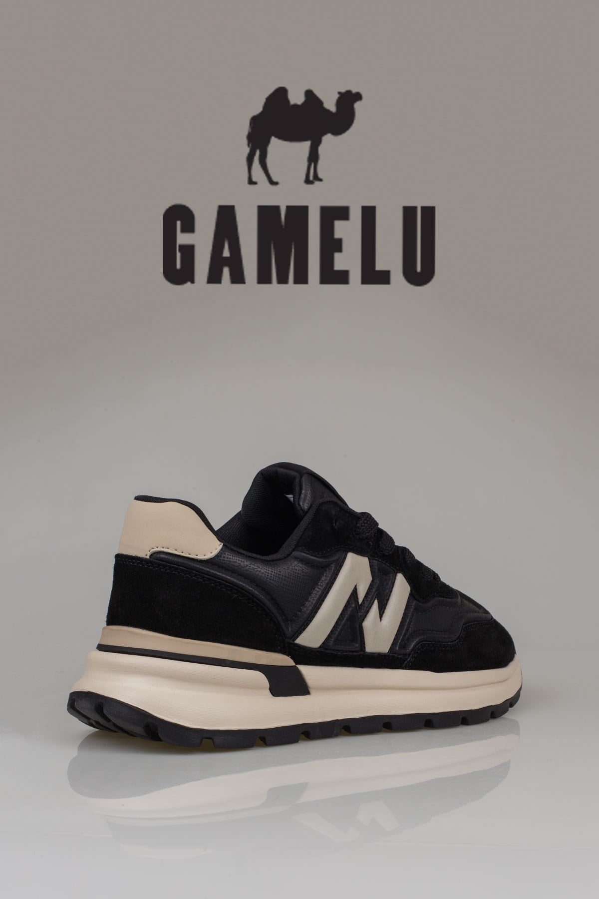 Gamelu Siyah  Draw Memory Foam Taban Erkek Sneaker