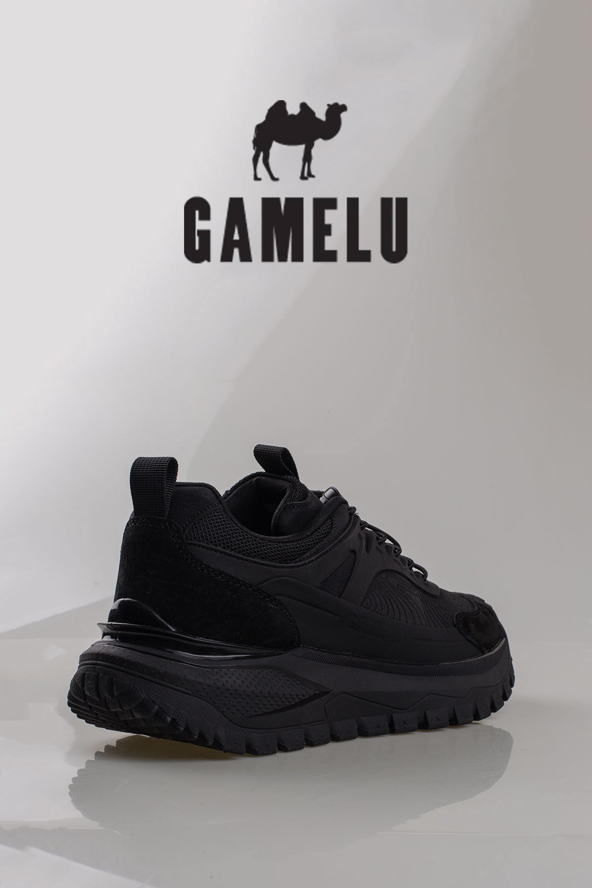 Gamelu Siyah  Pratik Bağcık Trekking Erkek Mevsimlik Sneaker