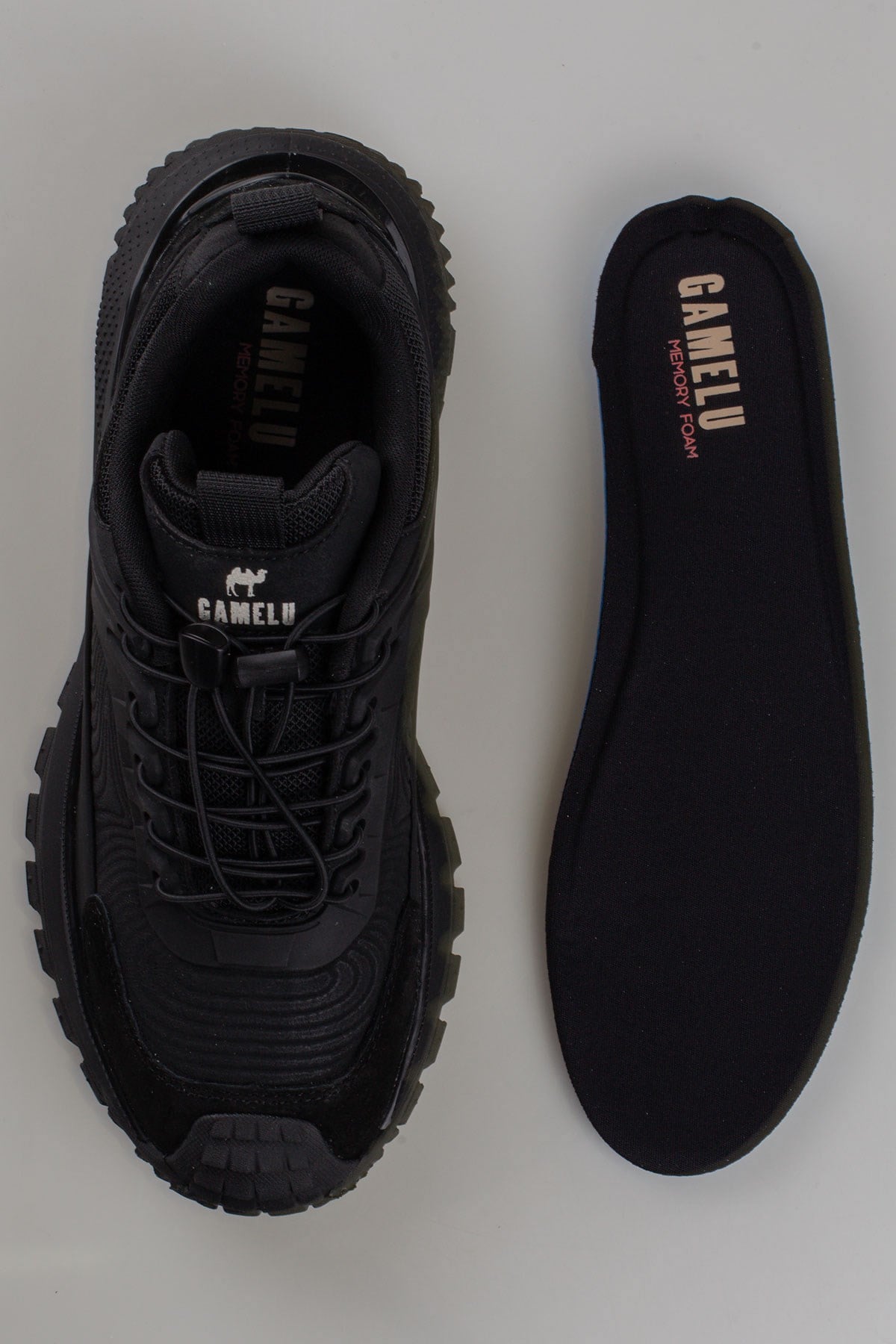 Gamelu Siyah  Pratik Bağcık Trekking Erkek Mevsimlik Sneaker