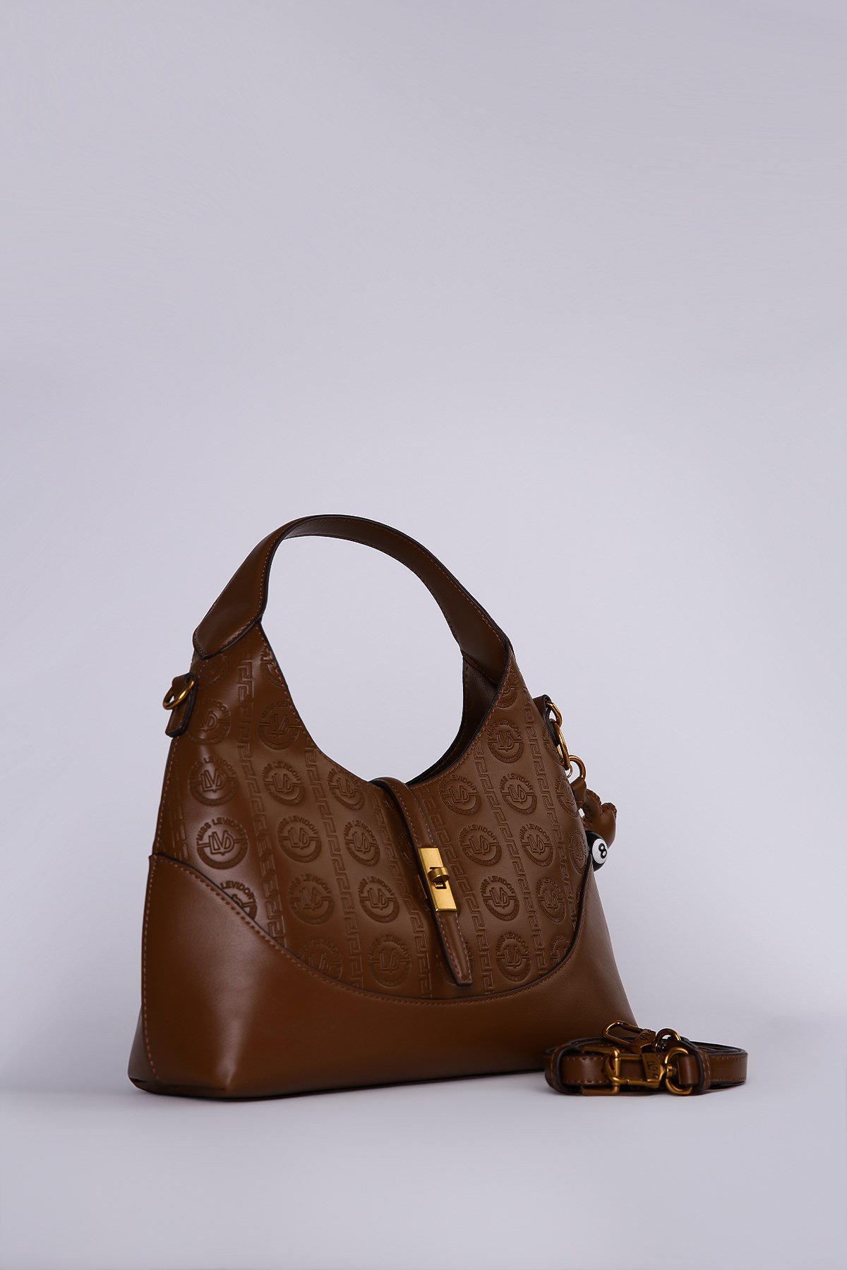 Levidor Kahverengi  Monogram Desenli Hobo Omuz Çantası