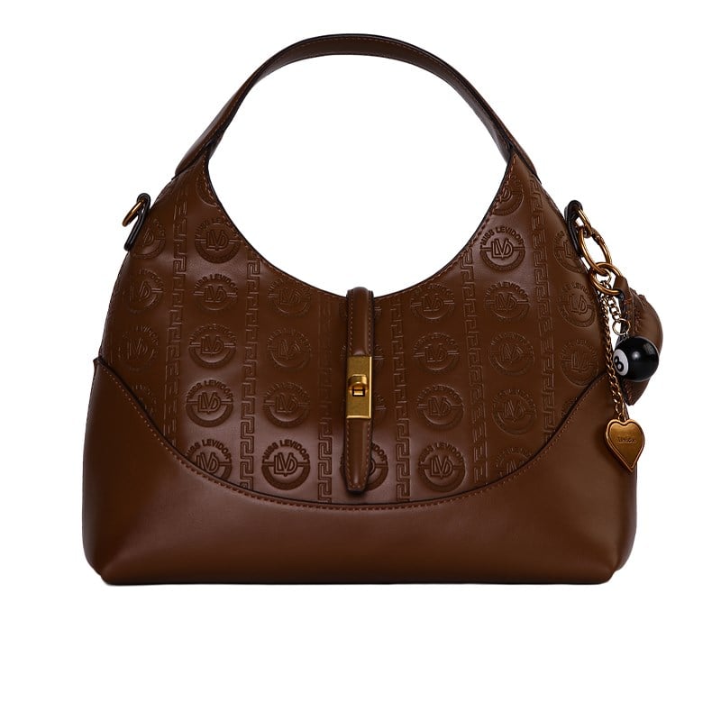 Levidor Kahverengi  Monogram Desenli Hobo Omuz Çantası