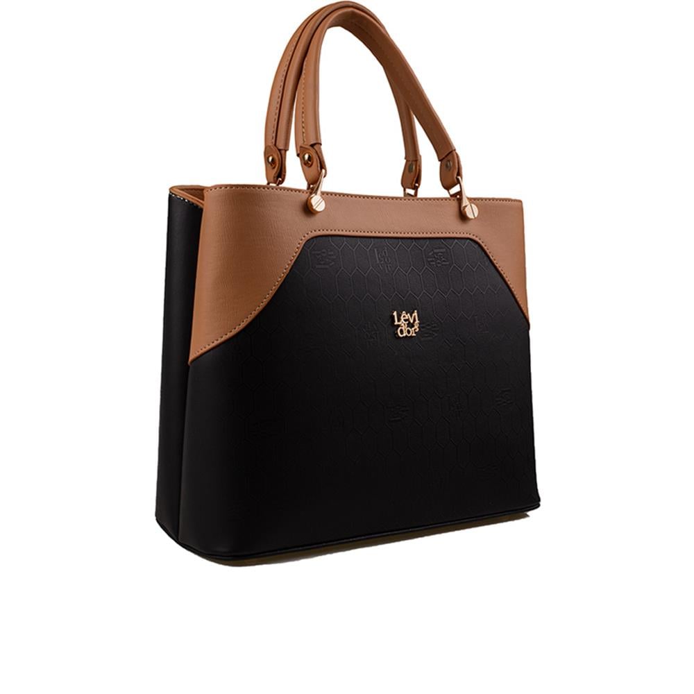 Levidor Siyah  Taba Monogram Kadın El Çantası