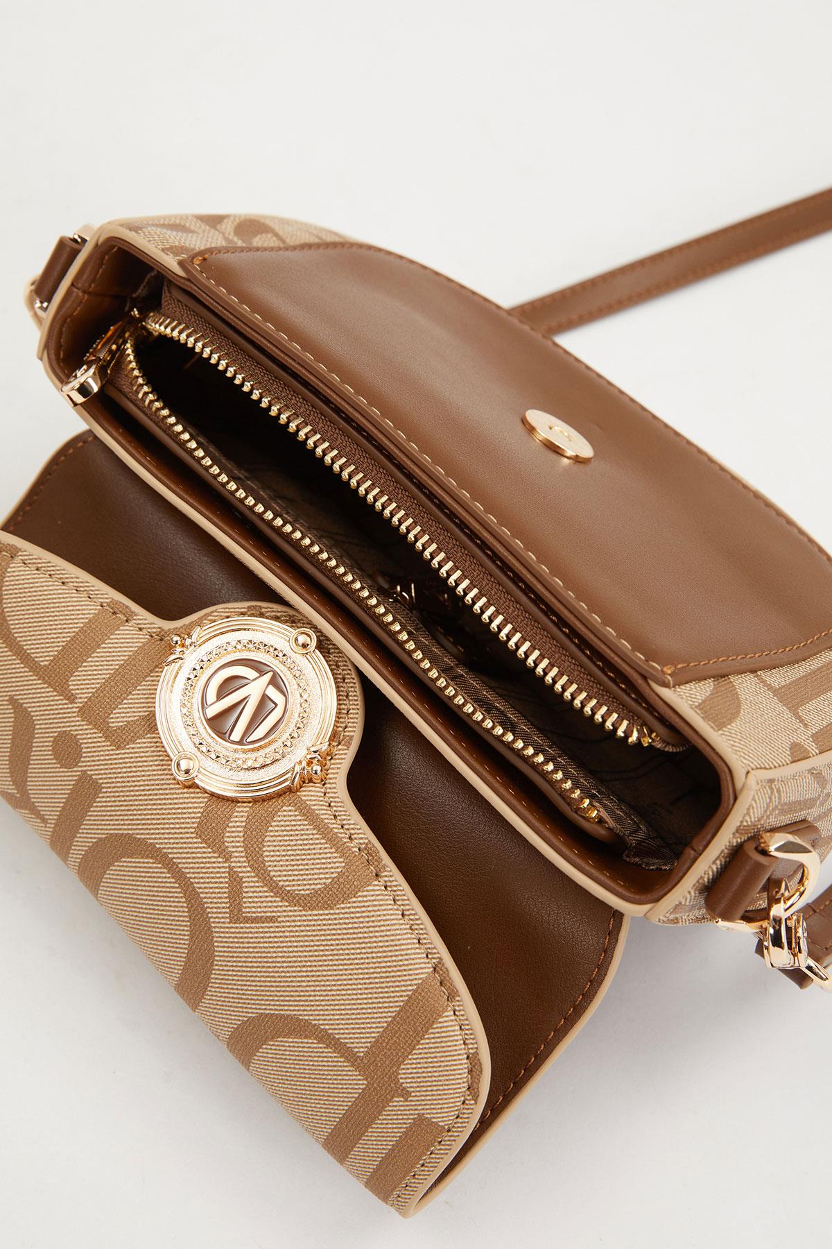 Levidor Taba  Lisans Baskılı Çift Askılı Kadın Casual Çanta