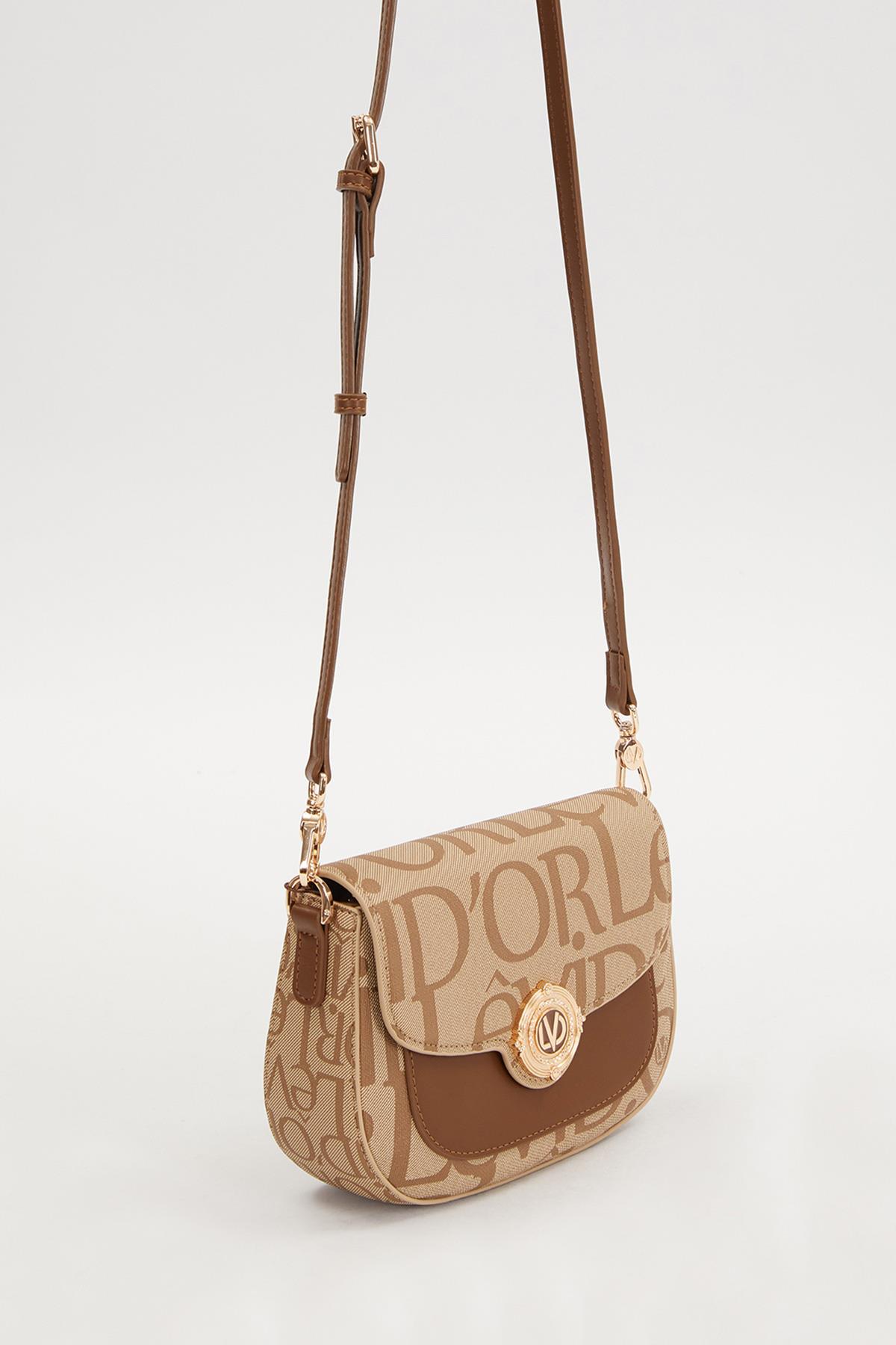 Levidor Taba  Lisans Baskılı Çift Askılı Kadın Casual Çanta