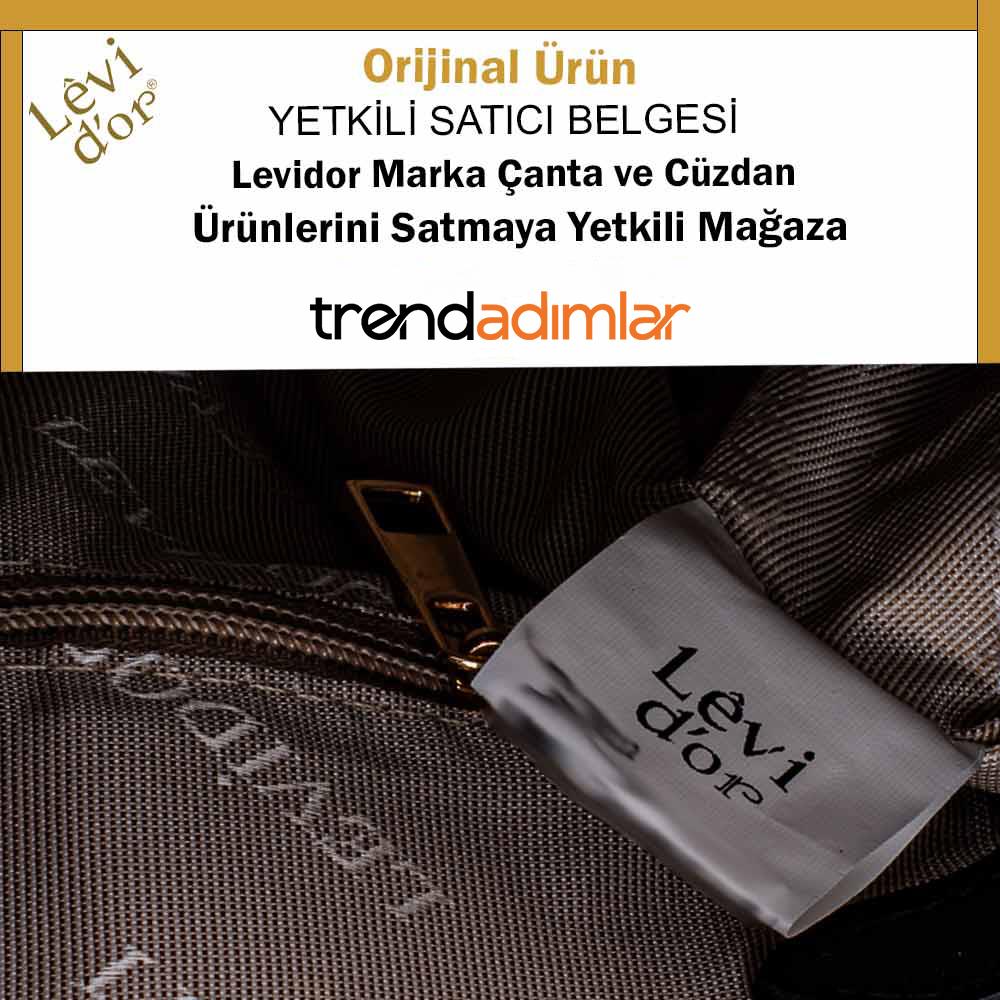 Levidor Taba  Orta Mini Klasik Kadın Deri El Çantası