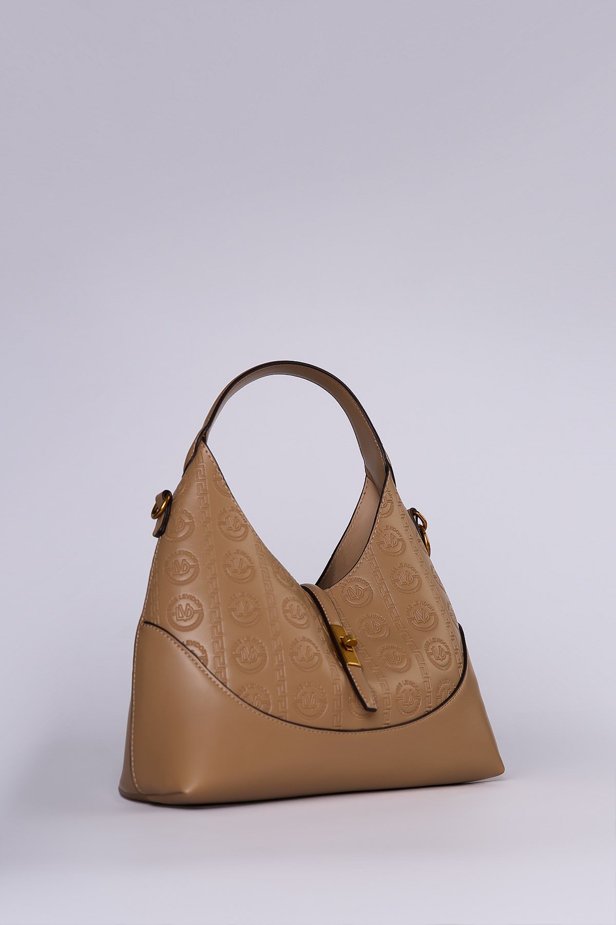 Levidor Vizon  Monogram Desenli Hobo Omuz Çantası
