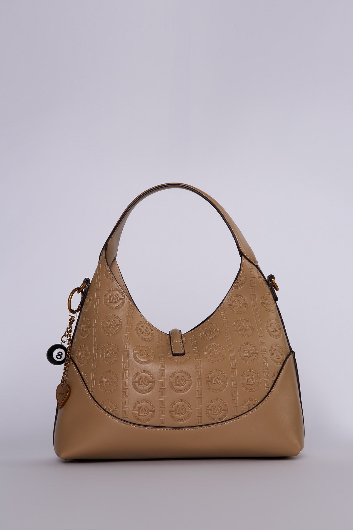 Levidor Vizon  Monogram Desenli Hobo Omuz Çantası