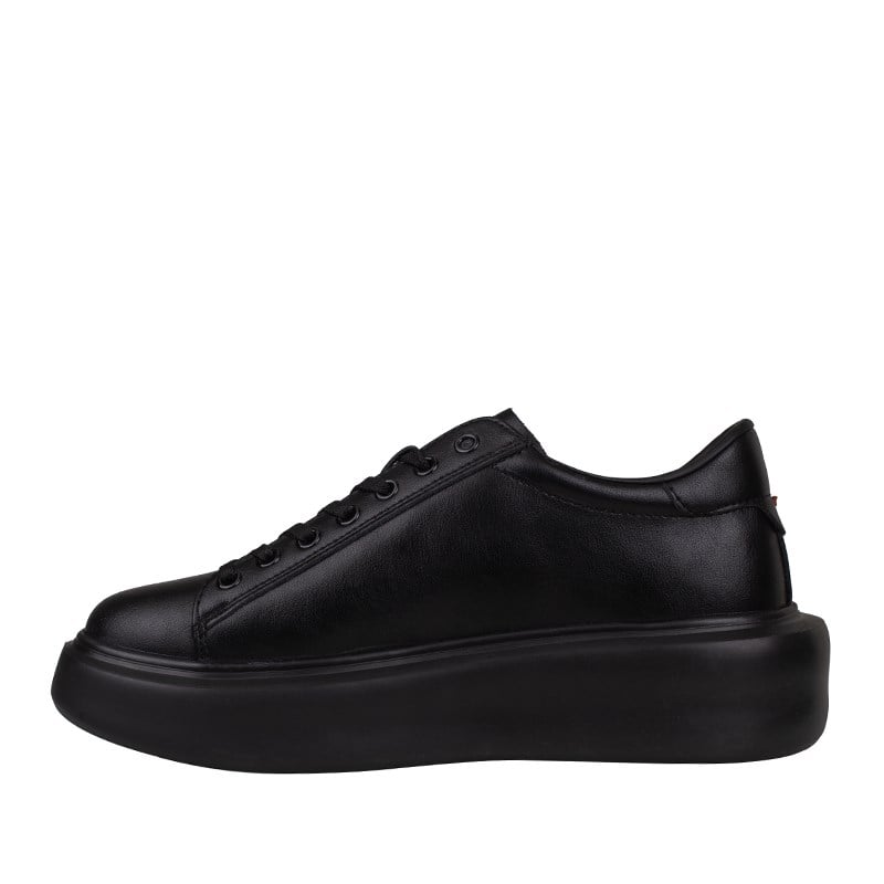 Lufian Siyah  Grace Kalın Taban Deri Sneaker