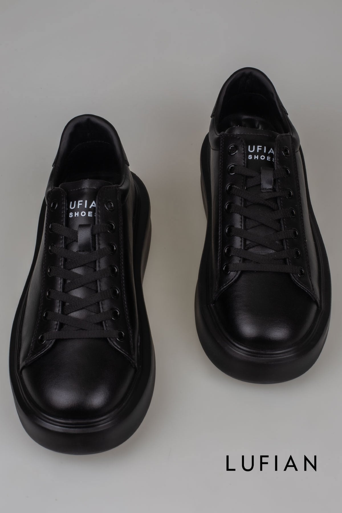 Lufian Siyah  Grace Kalın Taban Deri Sneaker