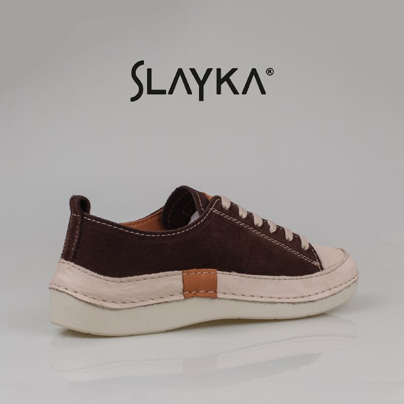 Slayka Kahverengi  Ases Hakiki Nubuk Deri Kadın Casual Ayakkabı