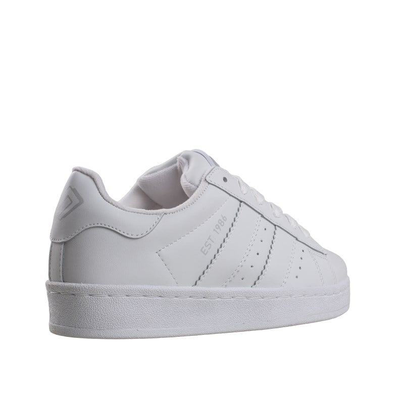 Trend Adımlar Beyaz  Düz Çizgili Tarz Unisex Sneaker