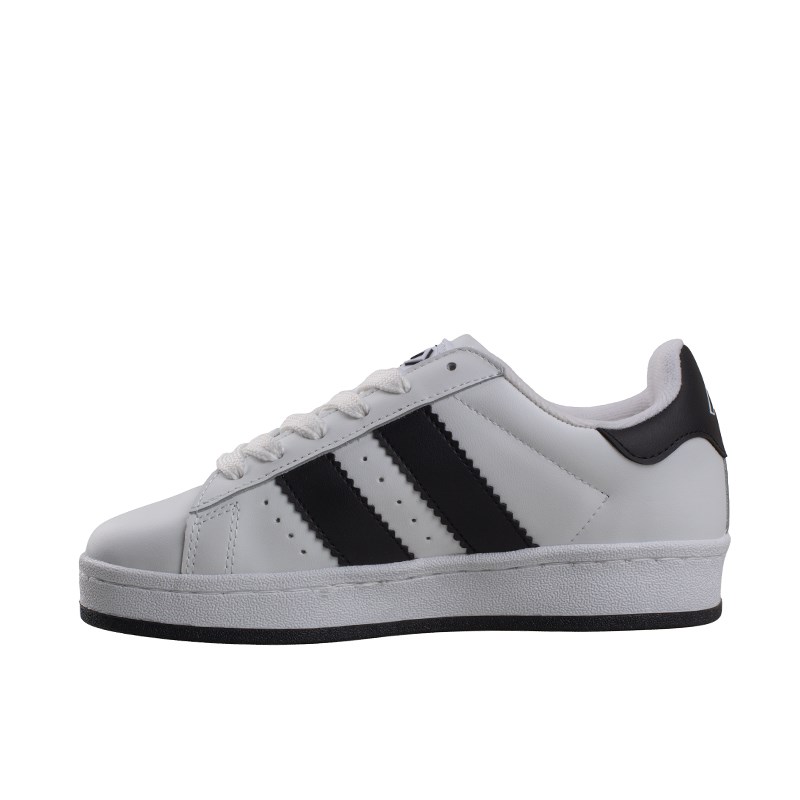 Trend Adımlar Beyaz-Siyah  Düz Çizgili Tarz Unisex Sneaker