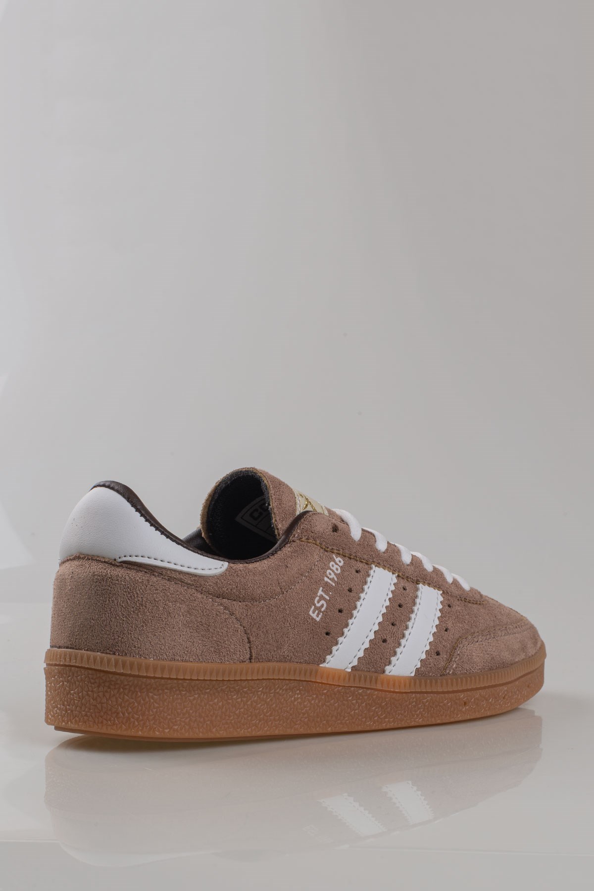 Trend Adımlar Kahverengi  Kauçuk Taban Retro Süet Deri Spor Ayakkabı
