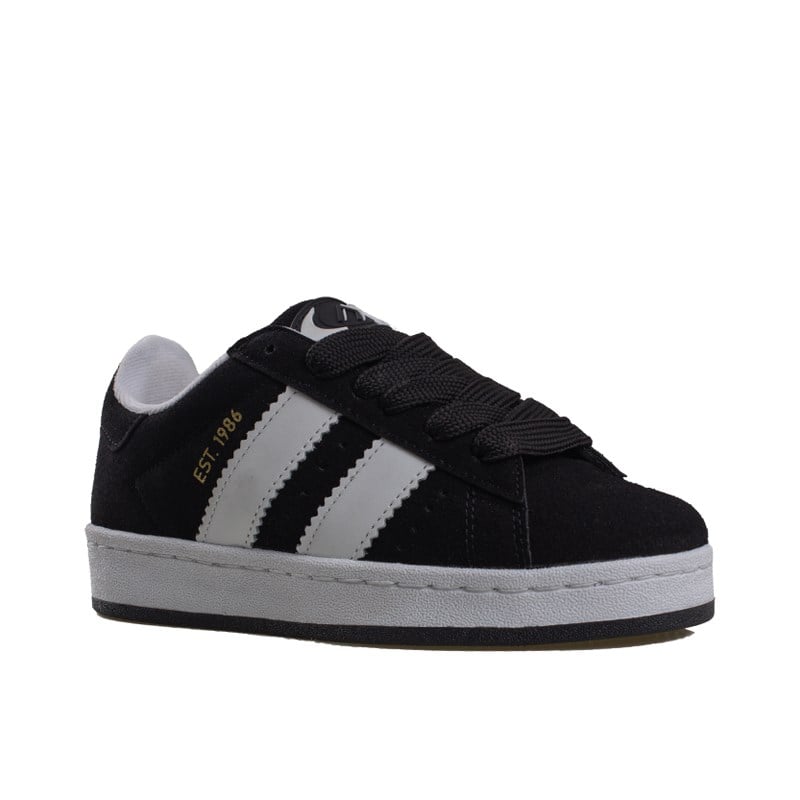 Trend Adımlar Siyah  Düz Çizgili Tarz Unisex Sneaker