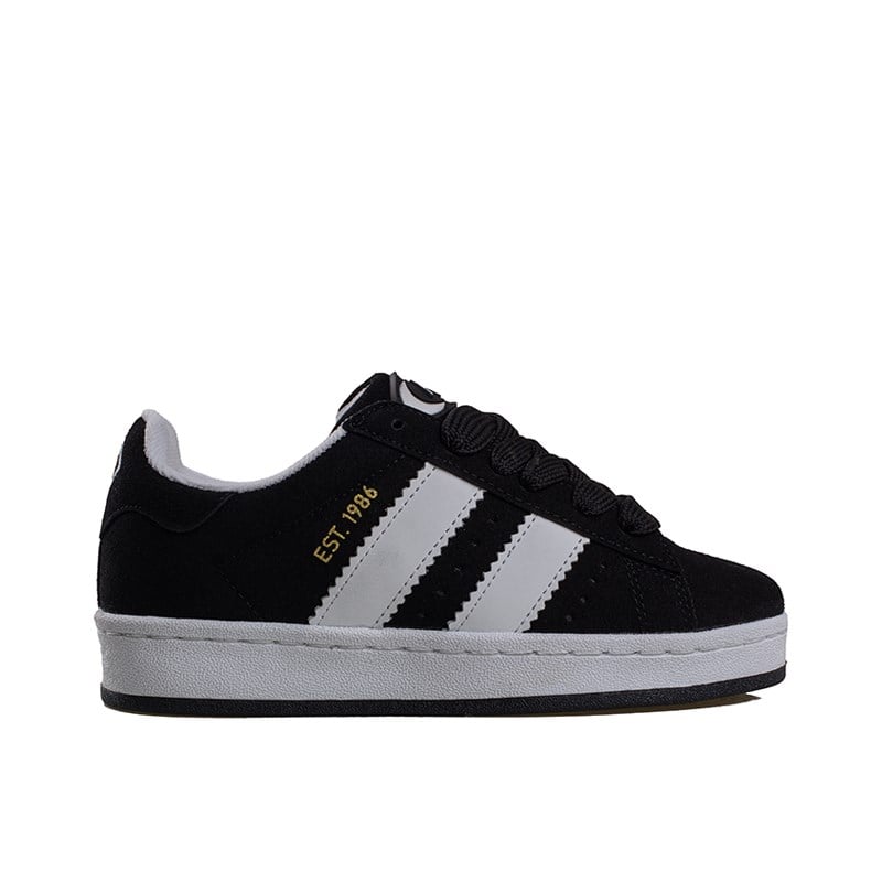 Trend Adımlar Siyah  Düz Çizgili Tarz Unisex Sneaker