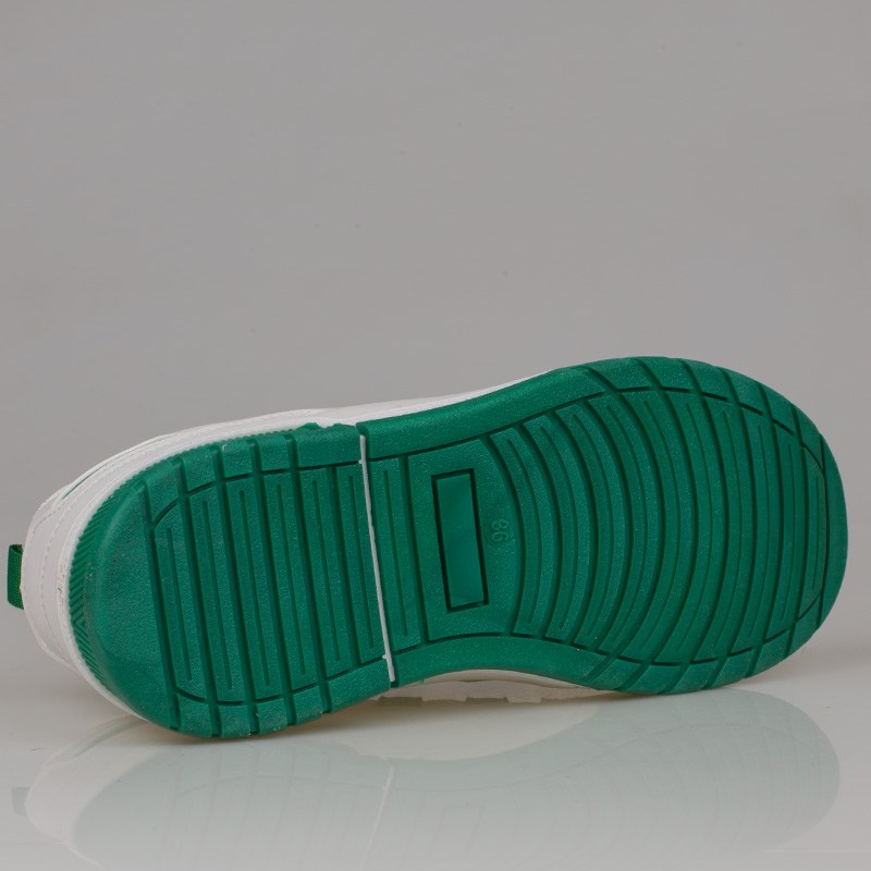 Trend Adımlar Yeşil  Bağcıklı Düz Taban Unisex Spor Ayakkabı