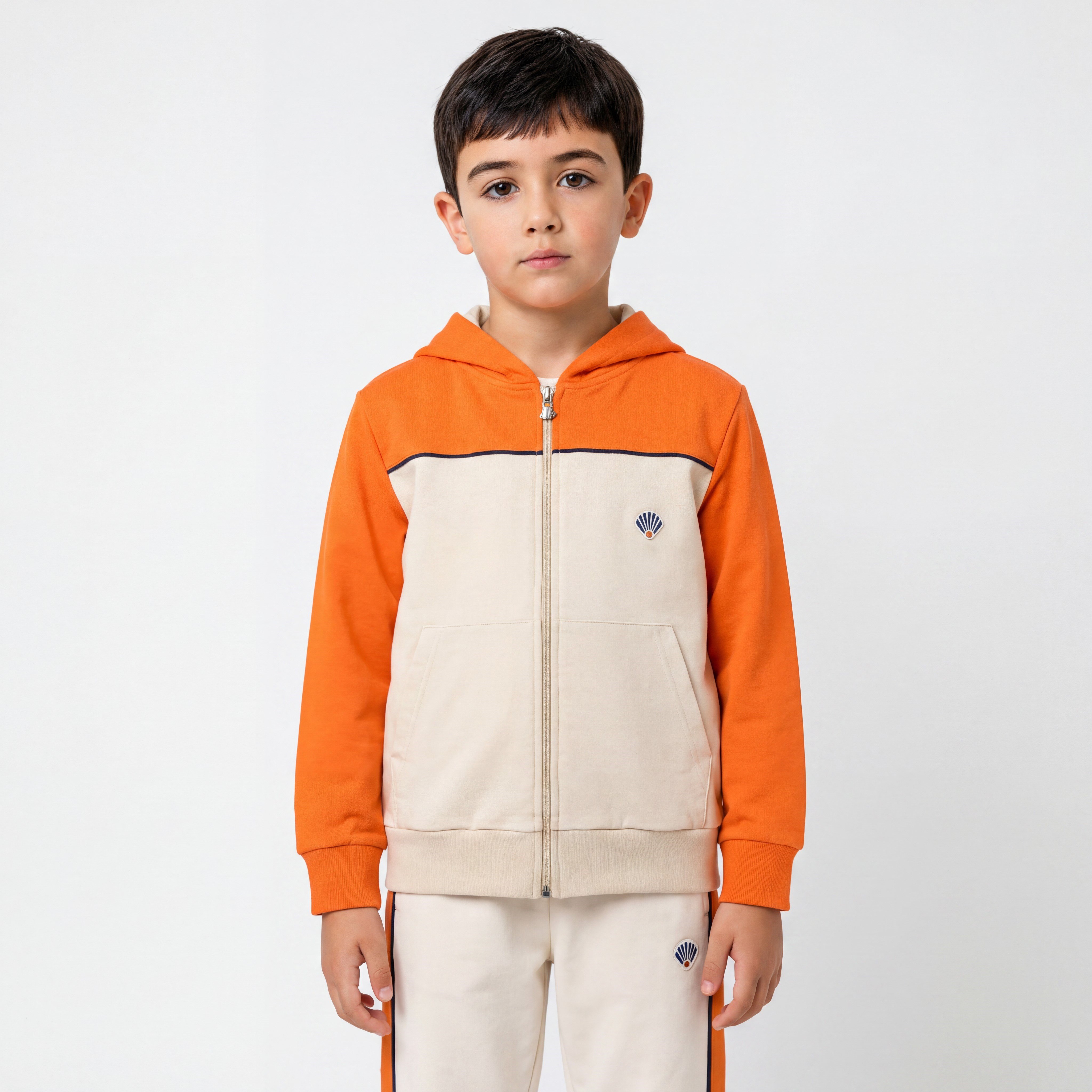 Ana-İlk Eşofman Üst/Krem Trncu/ Kapşonlu