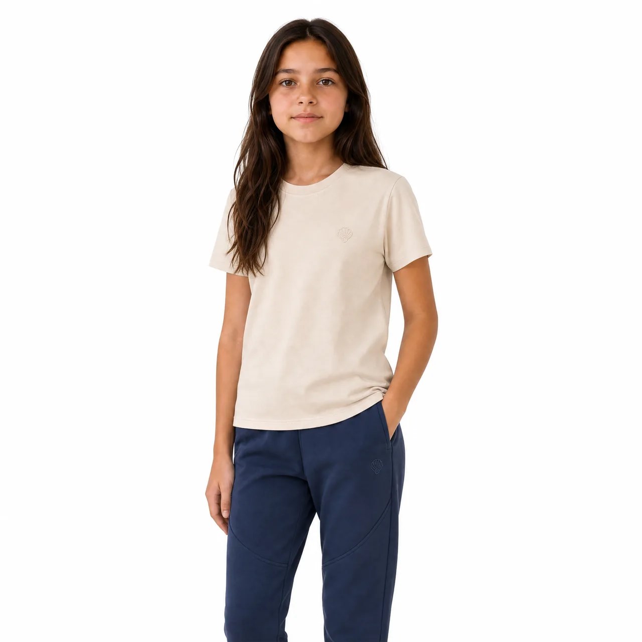 OO/Lise Basic (Düz) Tişört Kısakol/ Krem