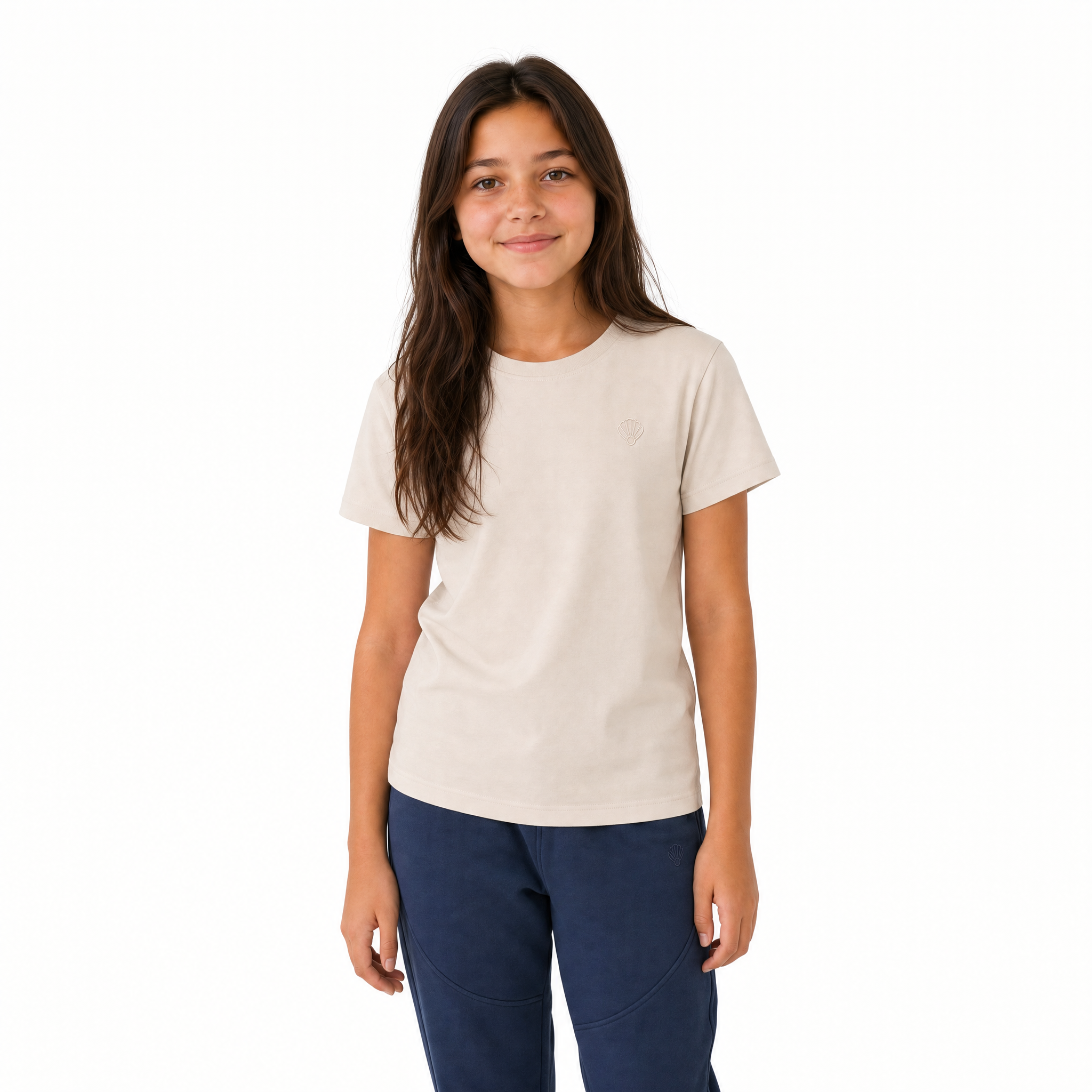 OO/Lise Basic (Düz) Tişört Kısakol/ Krem