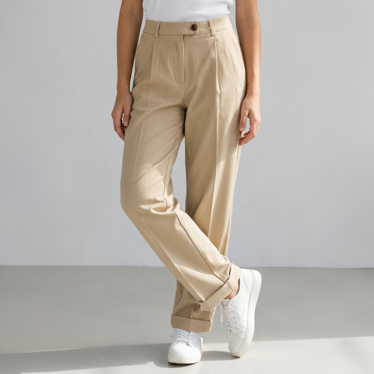 OO/Lise Kız/ Örme Pantolon/ Krem