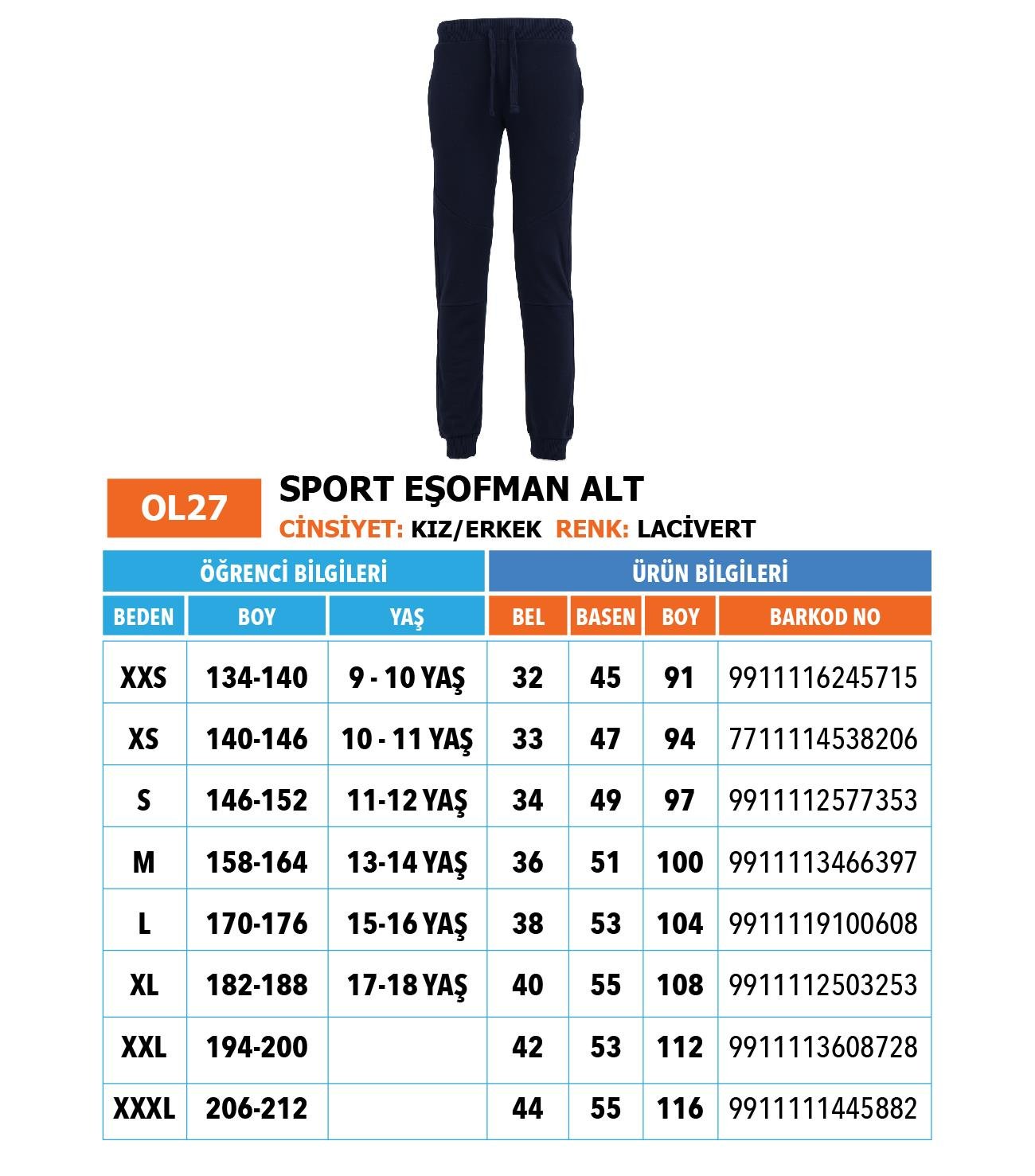 OO/Lise Sport Eşofman Alt/ Lacivert