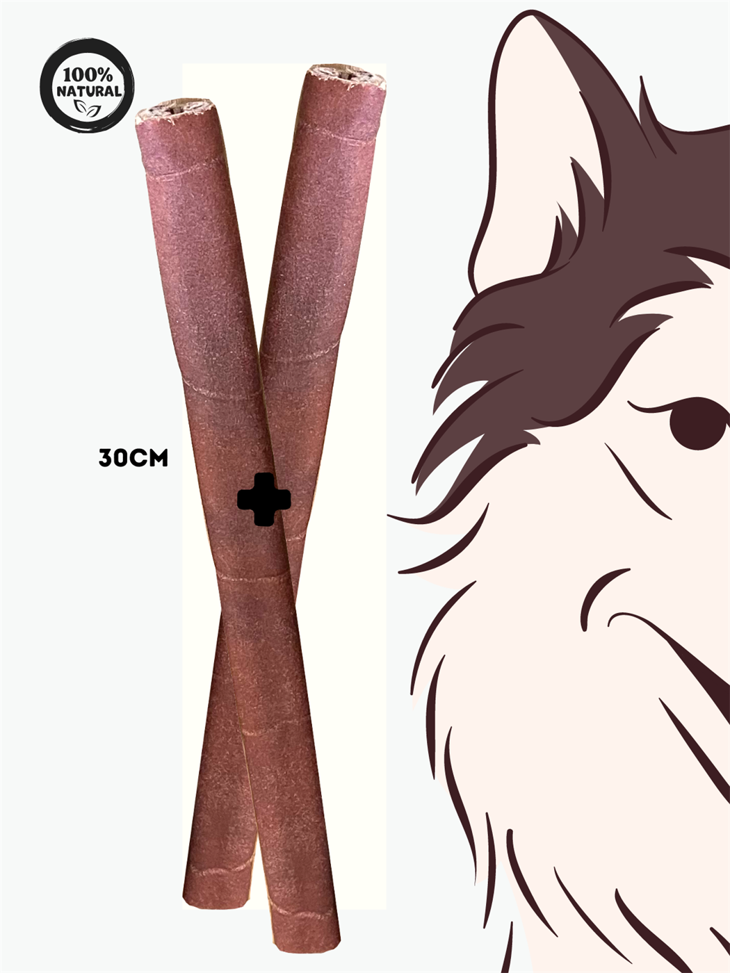 Patiyol Kolajen Çubukları 30 Cm %100 Doğal Köpek Ödül Maması,2 adet, Proteinli Kolajen Çubuk, Gurme Seri