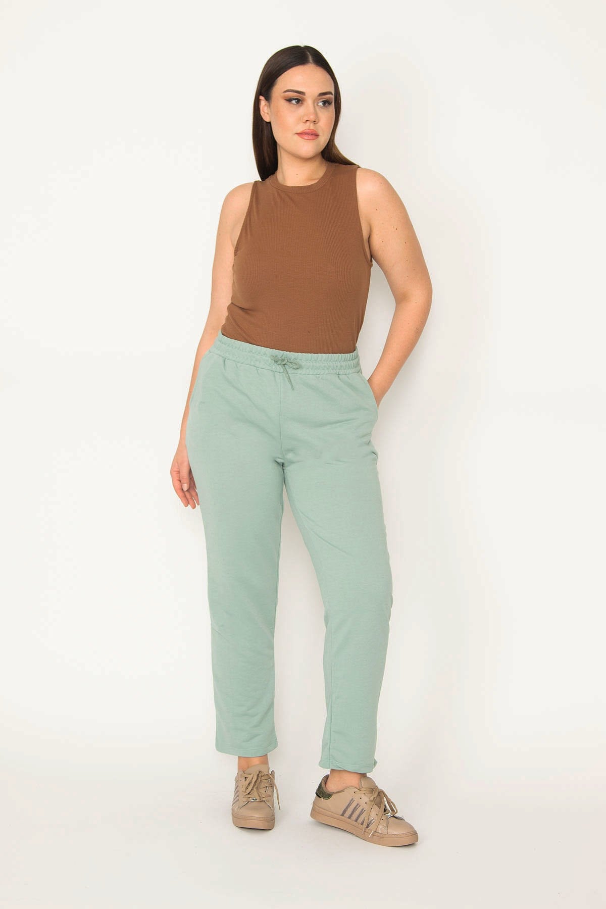 Kadın Gri Bel Lastikli Eşofman Alt 65N31399