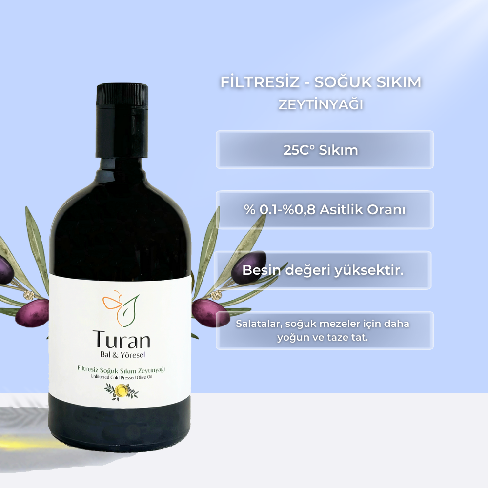 Filtresiz Soğuk Sıkım Zeytinyağı 750 ml