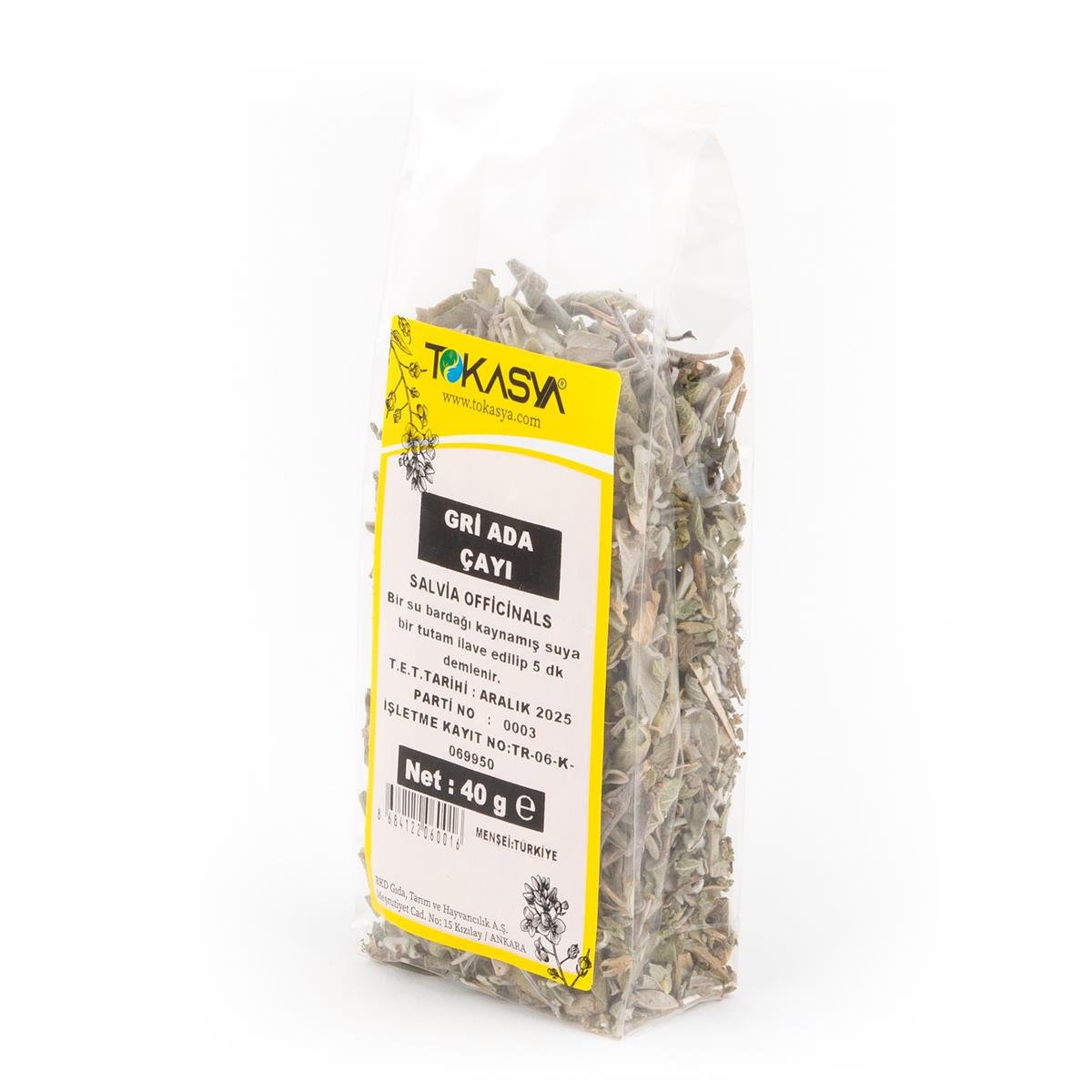 Tokasya Ada Çayı Yaprak Gri 40 g (3 lü Paket)