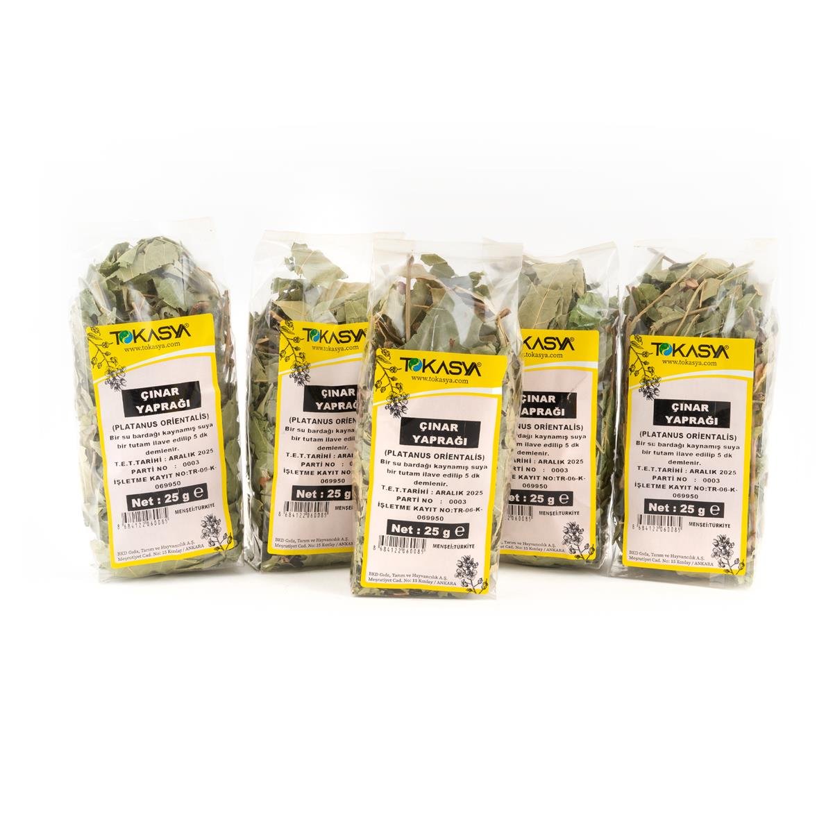 Tokasya Çınar Yaprağı 25 g (5 li Paket)