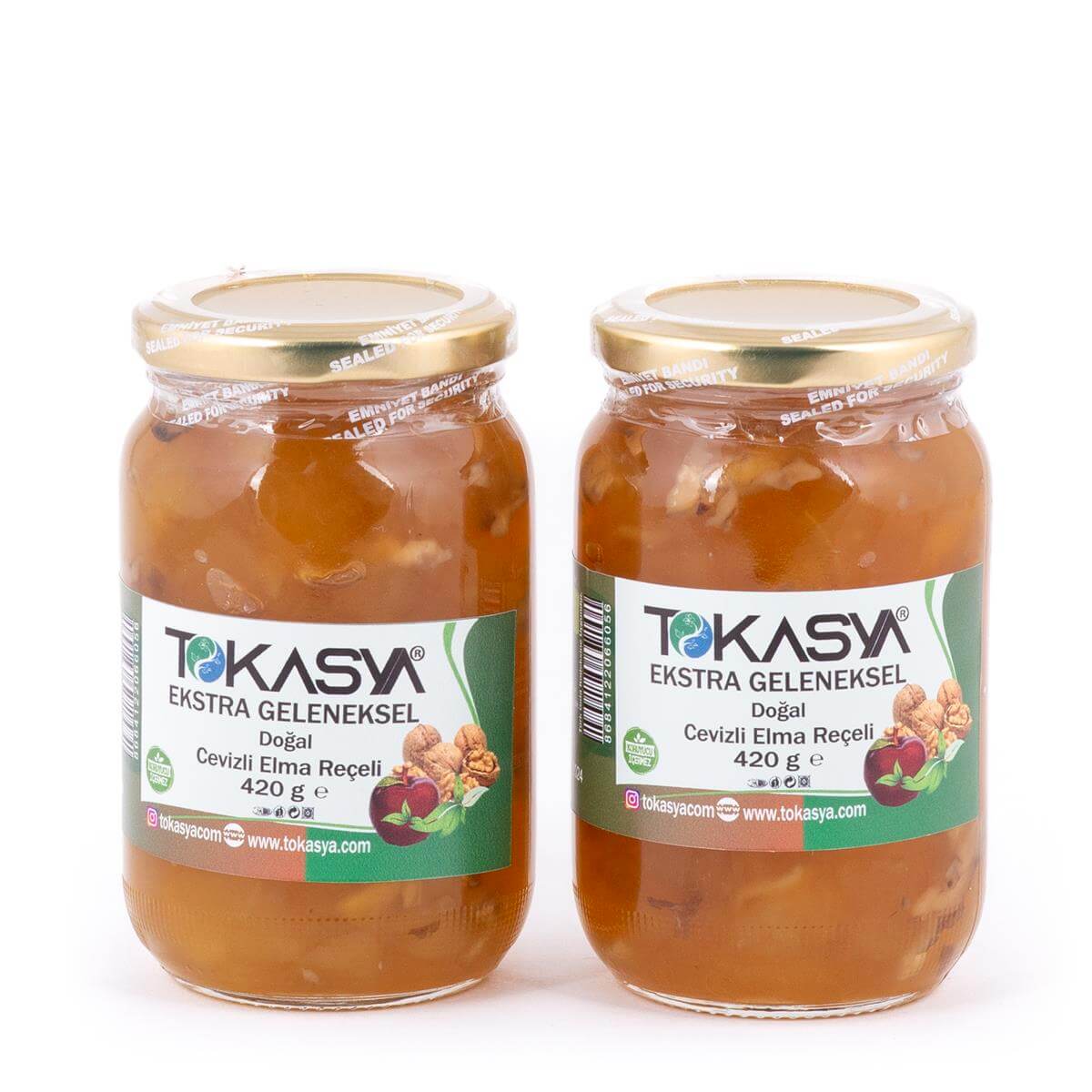 Tokasya Doğal Cevizli Elma Reçeli 420 g (2 li Kavanoz) 