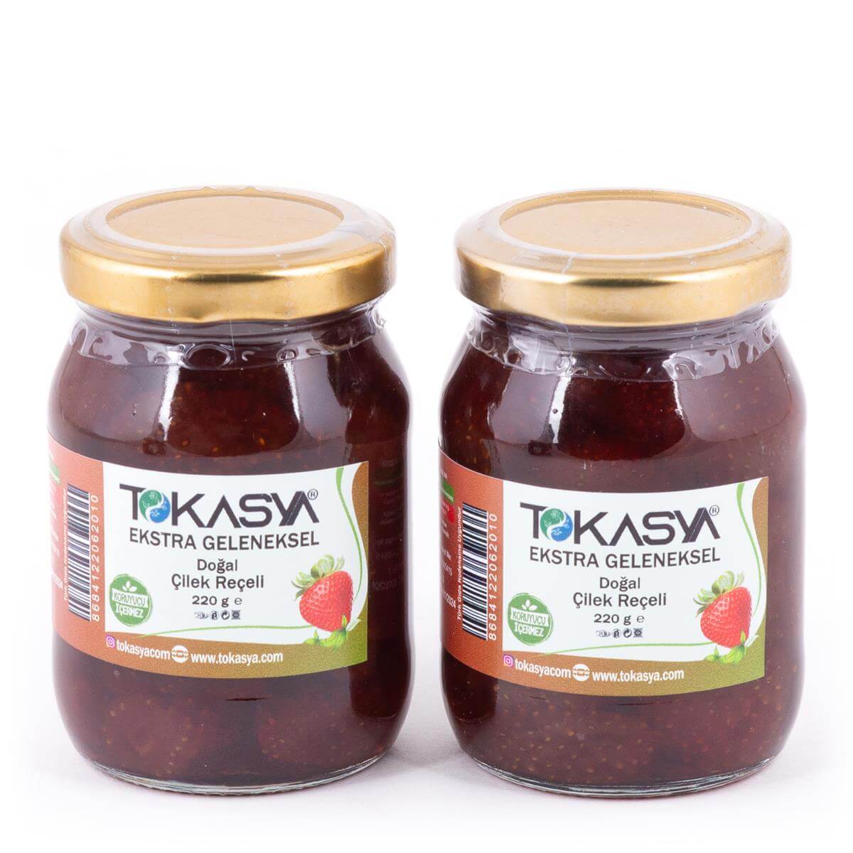 Tokasya Doğal Çilek Reçeli 220 g (2 li Kavanoz) 