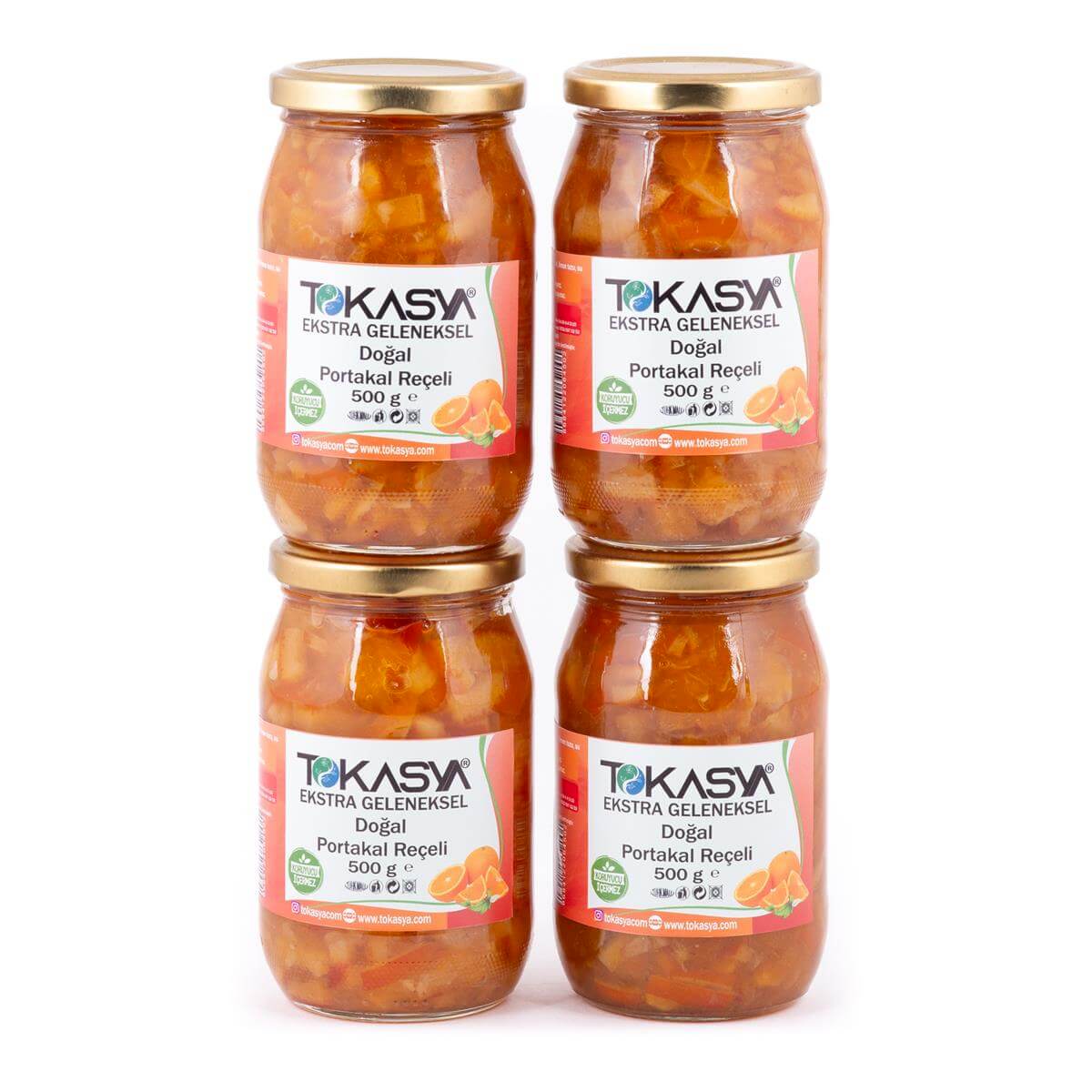 Tokasya Doğal Portakal Reçeli 500 g (4 lü Kavanoz) 