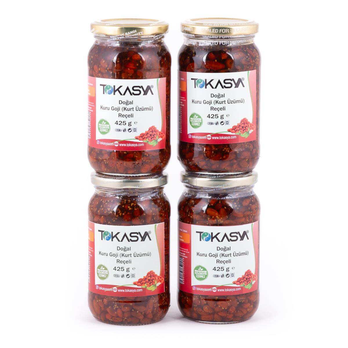Tokasya Kuru goji (Kurt Üzümü) Reçeli 425 g (4 lü Kavanoz) 