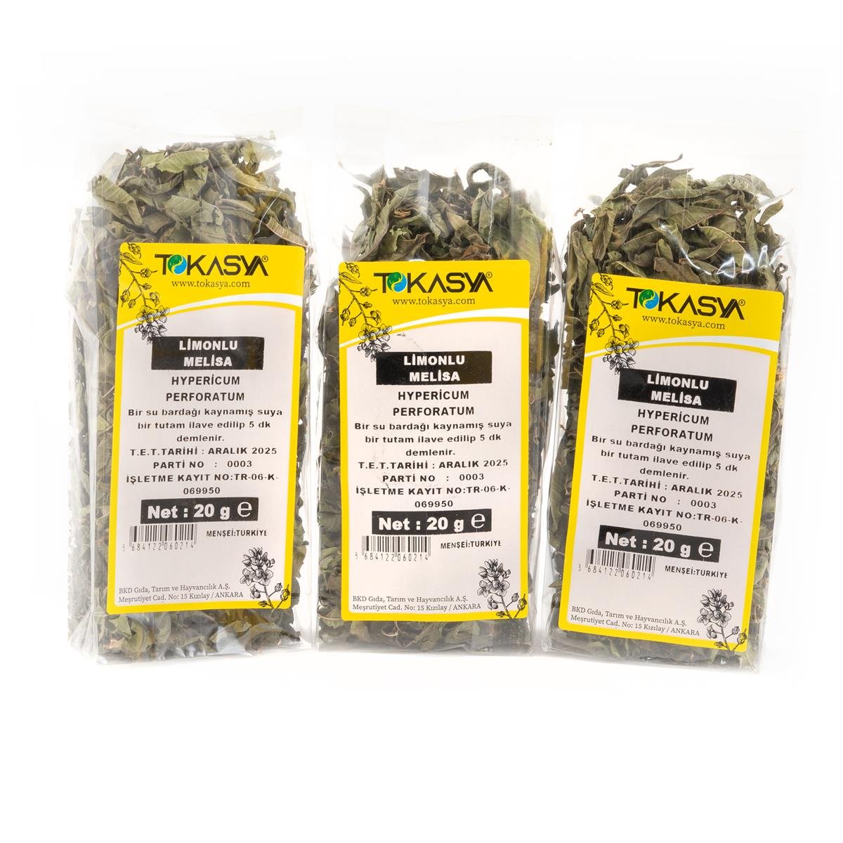 Tokasya Limonlu Melisa Yaprağı 20 g (3 lü Paket)