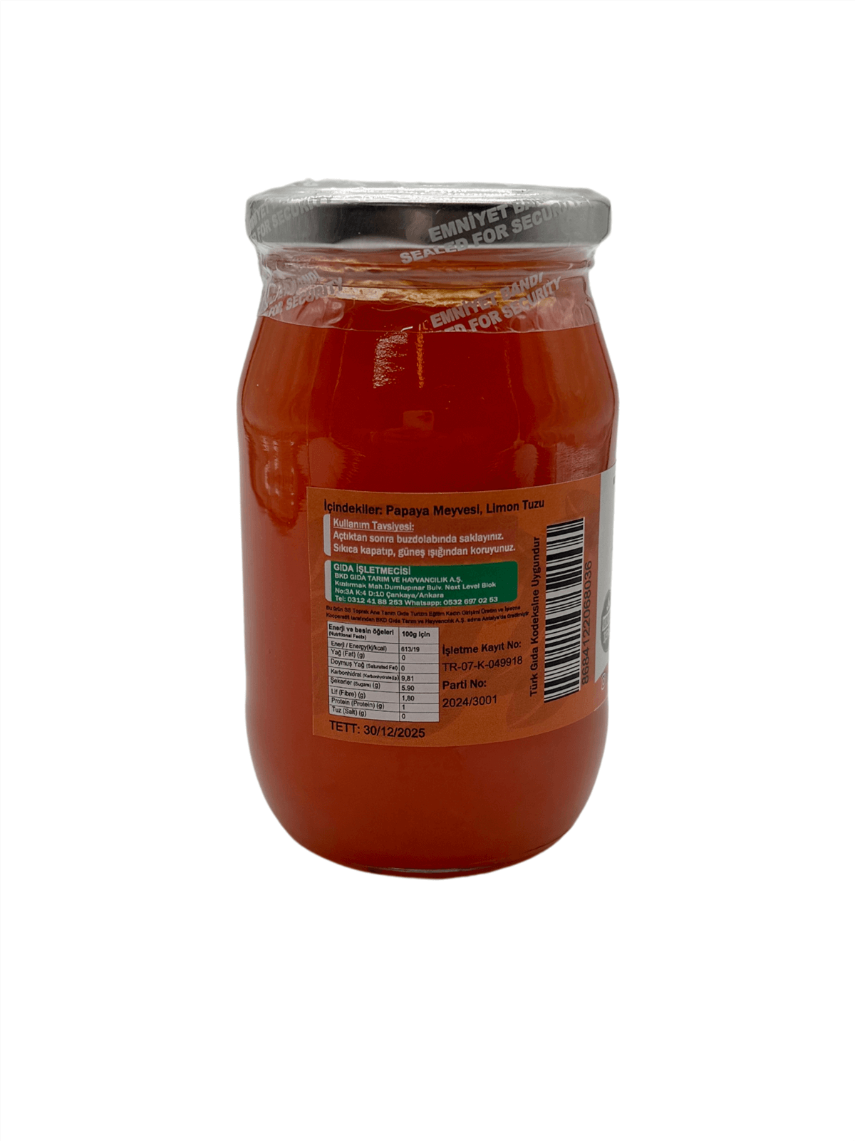 Tokasya Papaya Marmelatı 420 g (4 lü Kavanoz) 