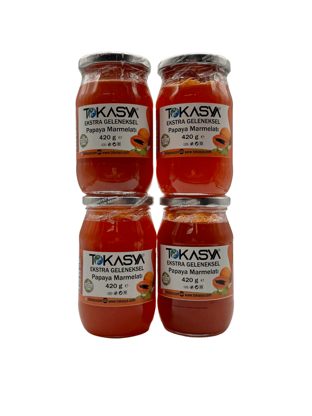 Tokasya Papaya Marmelatı 420 g (4 lü Kavanoz) 
